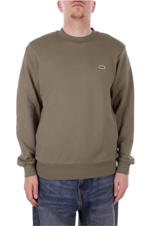 Lacoste Sweatshirts & Hoodies, Heren, Groen, XL, Katoen, Militaire Logo Front Sweaters