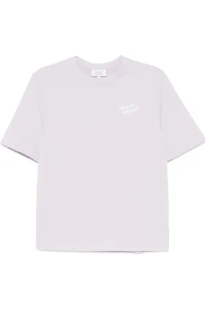 Maison Kitsuné Tops, Dames, Paars, XS, Paarse Crew Neck T-shirt