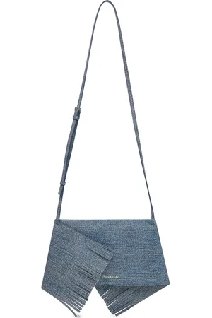 J.W.Anderson Tassen, Dames, Blauw, ONE Size, Blauwe Geborduurde Schoudertas