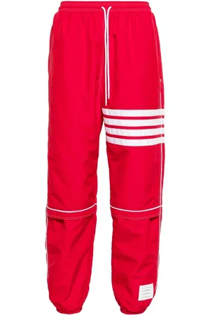 Thom Browne Broeken, Heren, Rood, M, Rode Ripstop Panel Joggers