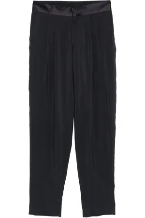 Giorgio Armani Broeken, Heren, Blauw, M, Middernachtblauwe Geplooide Broek