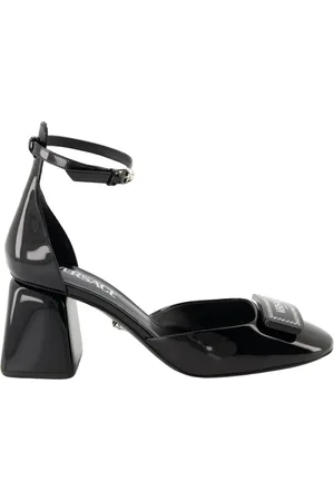 VERSACE Schoenen, Dames, Zwart, 39 EU, Zwarte lakleren hakken