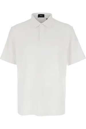 THEORY Tops, Heren, Wit, L, Katoen, Wit poloshirt met knoopsluiting