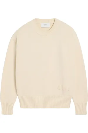 Ami Truien, Heren, , L, Roomwit Crew Neck Sweater