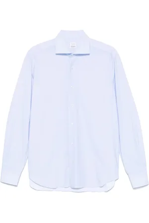 BARBA Overhemden, Heren, Blauw, L, Lichtblauwe Button-Up Overhemd