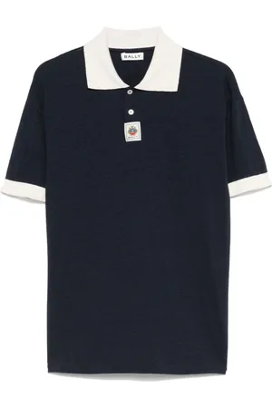 Bally Tops, Heren, Blauw, S, Navy Polo Shirt Korte Mouw