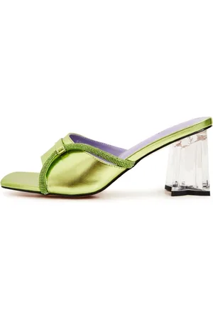 CESARE GASPARI Schoenen, Dames, Groen, 38 EU, Leer, Hakmuiltjes met sterblokhak - Groen