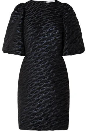 Co`Couture Kleedjes, Dames, Zwart, M, Gestructureerde Elegante Jurk