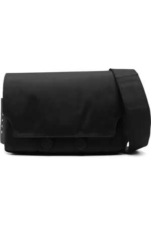 Marni Tassen, Heren, Zwart, ONE Size, Zwarte Foldover Bum Bag met Magneetsluiting