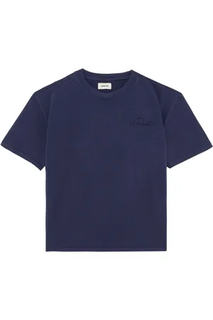 Autry Tops, Heren, Blauw, S, Katoen, Navy Blauw Katoenen Crewneck T-shirt