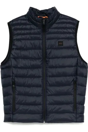 HUGO BOSS Jassen, Heren, Blauw, M, Midnight Quilted Front Zip Jacket