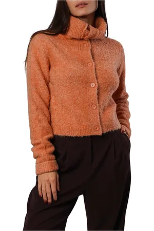 Isabelle Blanche Truien, Dames, Oranje, M, Wol, Perzik Wol Vest Comfort Stijl