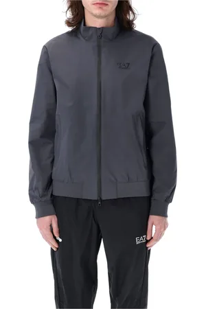 EA7 Jassen, Heren, Grijs, L, Nylon, Core Identity Nylon Zip-Up Sweatshirt