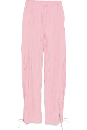 STINE GOYA Broeken, Dames, Roze, M, Blush Elastische Taille Plissé Broek