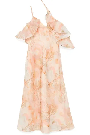ZIMMERMANN Kleedjes, Dames, , XS, Gerimpelde Ecru Jurk met Verstelbare Bandjes