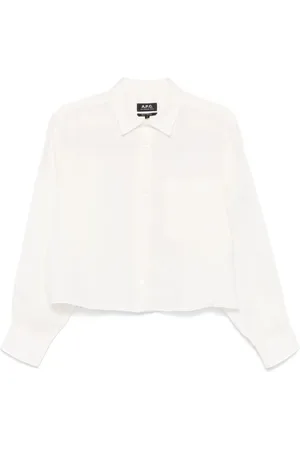 A.P.C. Blouses & Shirts, Dames, Wit, XL, Witte Overhemd Lange Mouwen