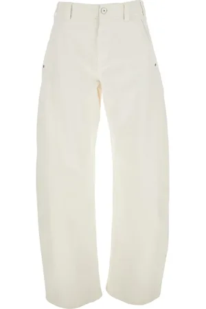 Brunello Cucinelli Jeans, Dames, Wit, XS, Katoen, Witte katoenen jeans met logopatch