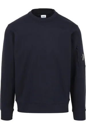 C.P. Company Sweatshirts & Hoodies, Heren, Blauw, 2Xl, Katoen, Blauwe Sweater met Diagonaal Weefpatroon