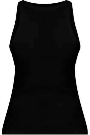 Gestuz Tops, Dames, Zwart, L, Katoen, Ribgebreide Top