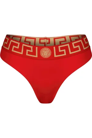 VERSACE Badkleding, Dames, Rood, XL, Medusa Greca Bikini Broekje