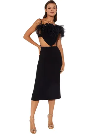 Mach & Mach Kleedjes, Dames, Zwart, S, Veren Heart Midi Jurk