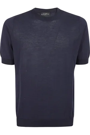 BALLANTYNE Tops, Heren, Blauw, 3Xl, Katoen, Navy Ronde Hals T-Shirt