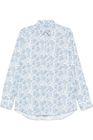 Etro Overhemden, Heren, Blauw, S, Lichtblauwe Button-Down Shirt met Pegaso Motif