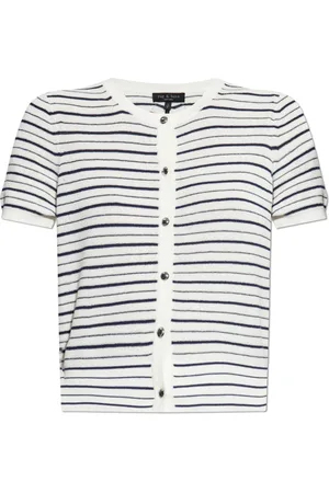 RAG&BONE Truien, Dames, Wit, S, Katoen, Cardigan Dina met korte mouwen