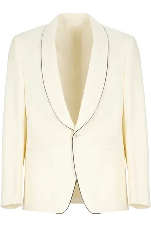 LARDINI Jassen, Heren, , M, Wol, Ivoor Wol Shawl Neck Jas