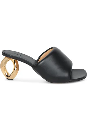 J.W.Anderson Schoenen, Dames, Zwart, 38 EU, Goudkleurige Kettinghak Muiltjes Sandalen