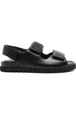 Elisabetta Franchi Schoenen, Dames, Zwart, 37 EU, Zwarte Touch-Strap Platte Schoenen