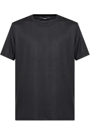 THEORY Tops, Heren, Zwart, XL, Polyester, Crewneck T-shirt