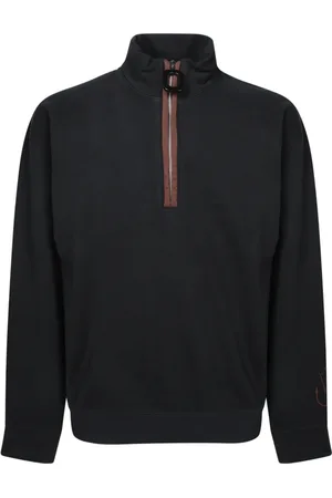 J.W.Anderson Sweatshirts & Hoodies, Heren, Zwart, M, Katoen, Zwart Half Zip Sweatshirt Elegant Ontwerp
