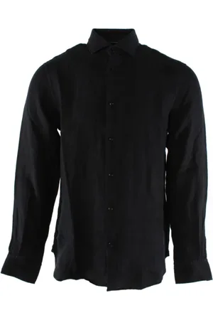 Tommy Hilfiger Overhemden, Heren, Blauw, XL, Linnen, Slim Fit Linnen Overhemd Desert Sky