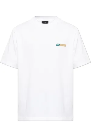 Paul Smith Tops, Heren, Wit, XL, Katoen, T-shirt met bedrukt logo