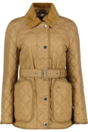 Burberry Jassen, Dames, , L, Nylon, Gewatteerde Nylonjas met Fluweel Kraag