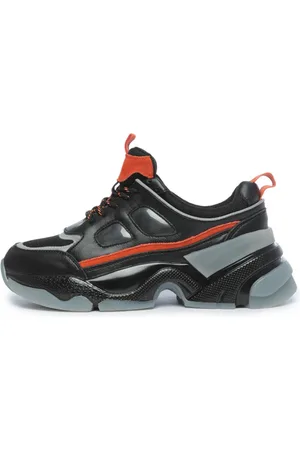 CESARE GASPARI Schoenen, Dames, Veelkleurig, 38 EU, Leer, Gedurfde Contrast Chunky Sneakers