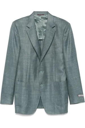 CANALI Jassen, Heren, Blauw, 3Xl, Blauwe Geknoopte Jas met Zakken