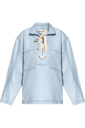 Munthe Blouses & Shirts, Dames, Blauw, XS, Denim, Denim shirt Fuxalima