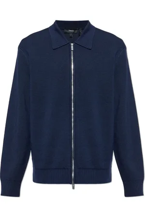 THEORY Truien, Heren, Blauw, S, Wol, Wollen vest
