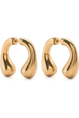 Panconesi Accessoires, Dames, Geel, ONE Size, Goudkleurige Druppeloorbellen Gepolijste Afwerking