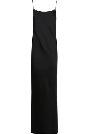 Andamane Kleedjes, Dames, Zwart, 2Xs, Maxi Slip Jurk in Ninfea Stijl