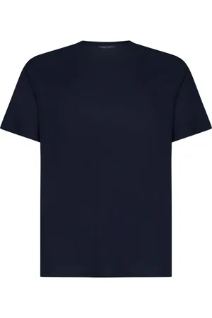 HERNO Tops, Heren, Blauw, XL, Katoen, Blauwe Crew-Neck T-Shirts & Polos