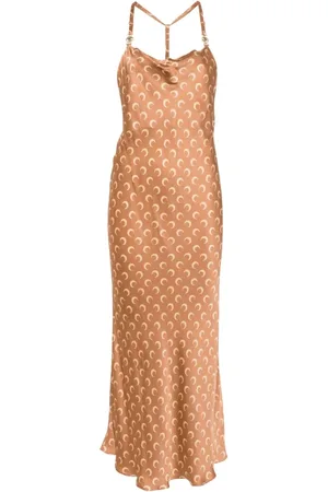 Marine Serre Kleedjes, Dames, Bruin, M, Bruine Jurk Collectie