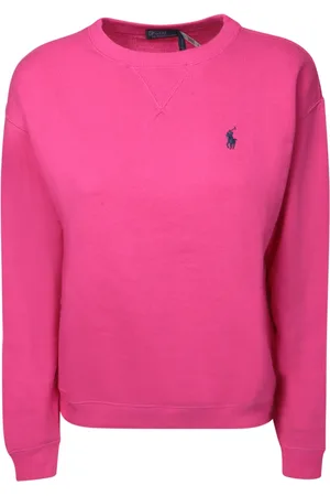 Ralph Lauren Sweatshirts & Hoodies, Dames, Roze, XS, Katoen, Fuchsia Katoenen Sweatshirt met Geborduurd Logo