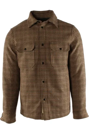 Woolrich Jassen, Heren, Bruin, S, Wol, Bruine Wolruitjas voor Mannen