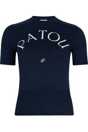 Patou Truien, Dames, Blauw, L, Zwarte Crew Neck Sweater