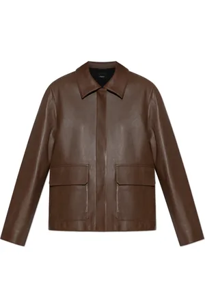 THEORY Jassen, Dames, Bruin, S, Leer, Leren jas