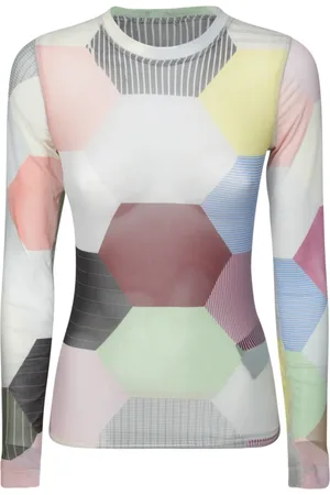 J.W.Anderson Tops, Dames, Veelkleurig, M, Polyester, Geometrische Mesh Top