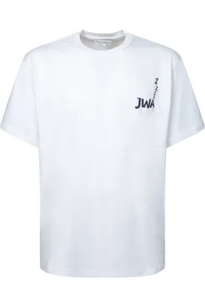 J.W.Anderson Tops, Heren, Wit, S, Katoen, Stijlvol Logo Kortemouw T-shirt